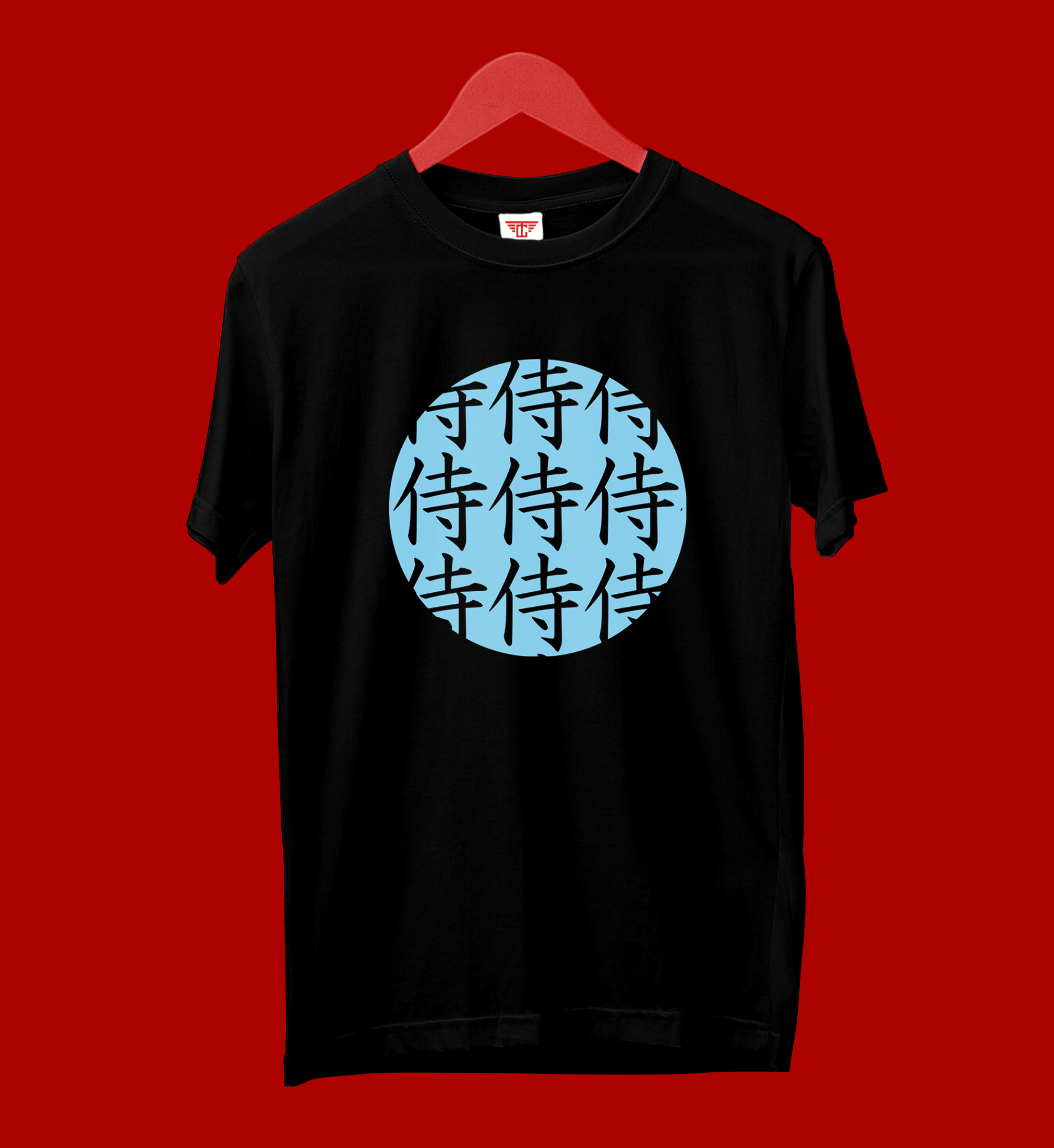 Blue Samurai men’s round neck black regular fit tshirt