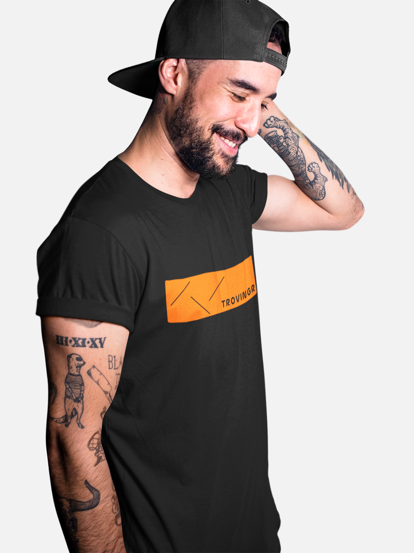 Rebel Streets men’s round neck black regular fit tshirt