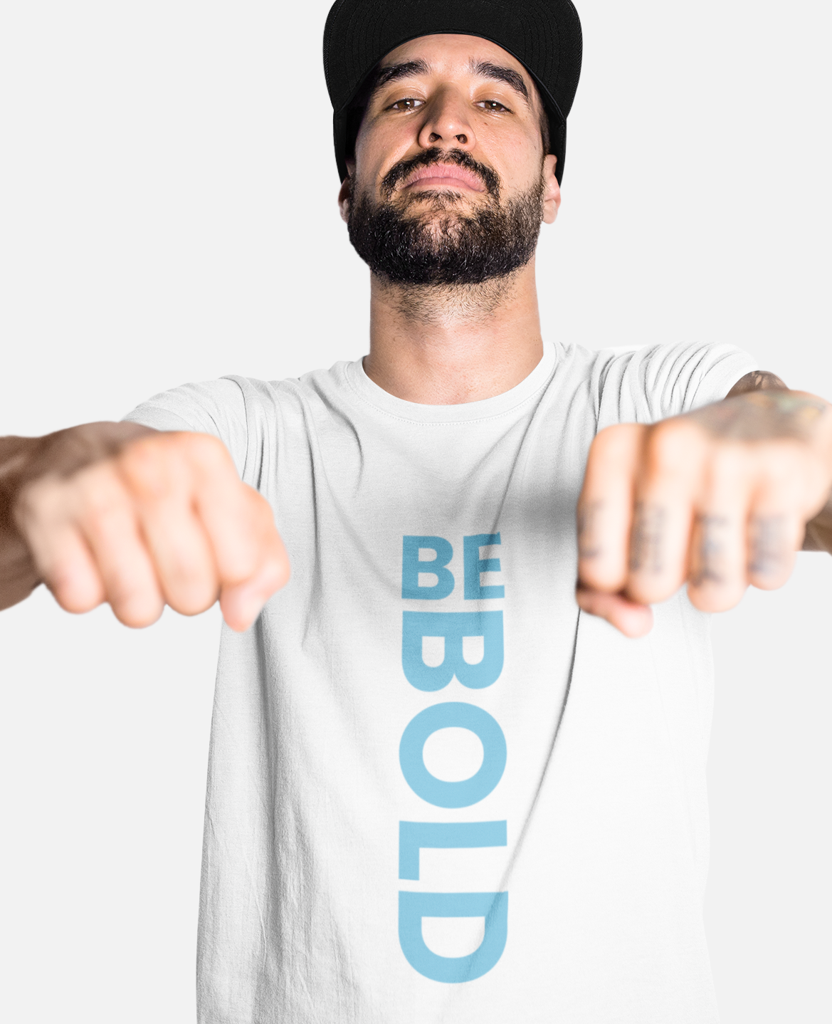 Be Bold men’s round neck white tshirt