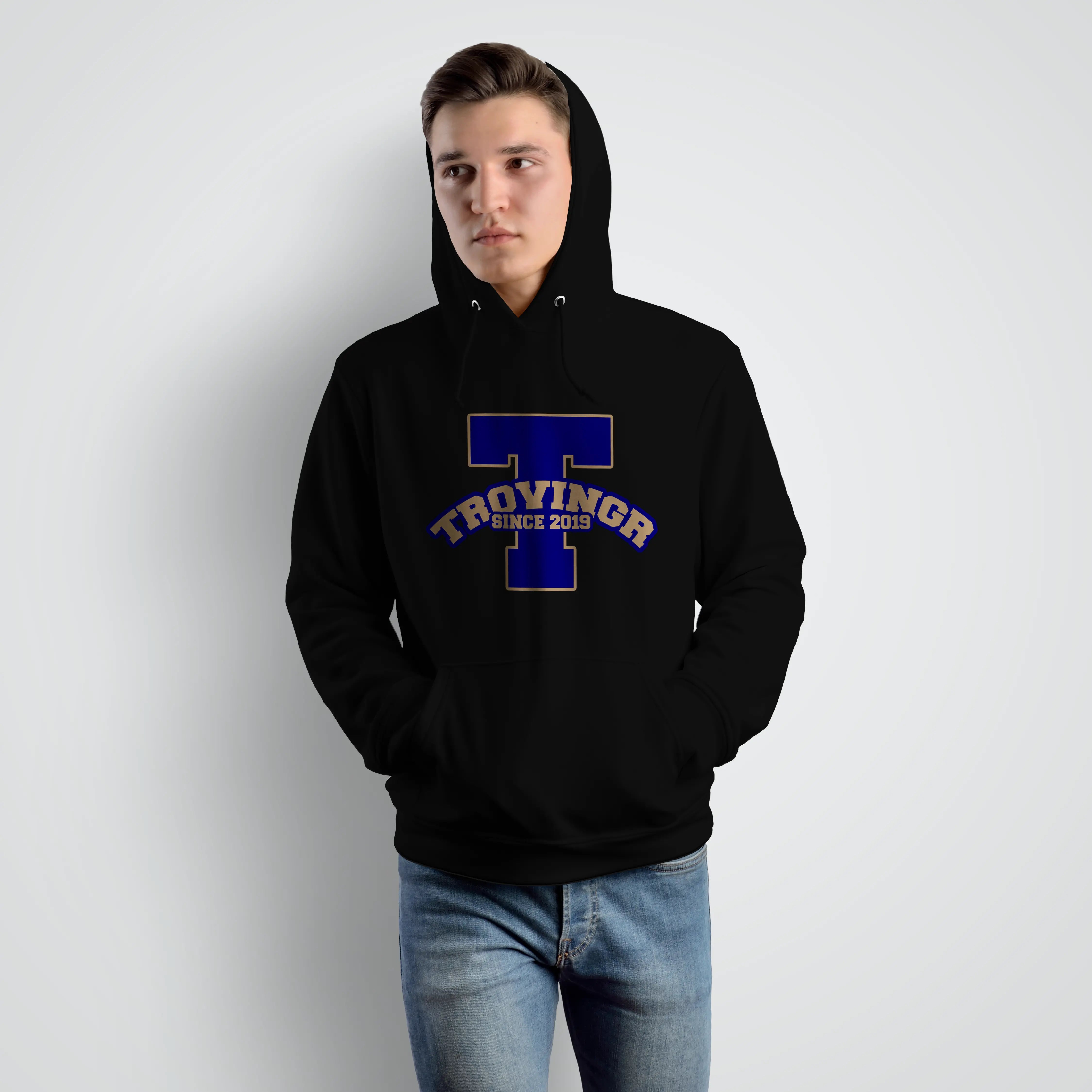 TROVINGR Exclusive Bold Edition men’s black hoodie