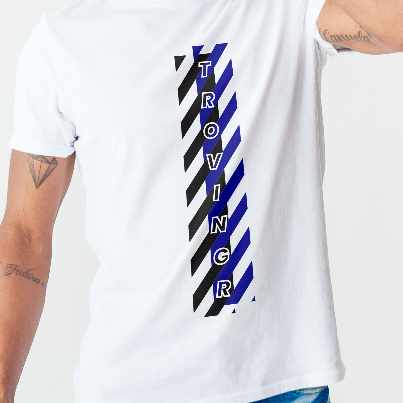 Urban Rebels men’s round neck white regular fit tshirt