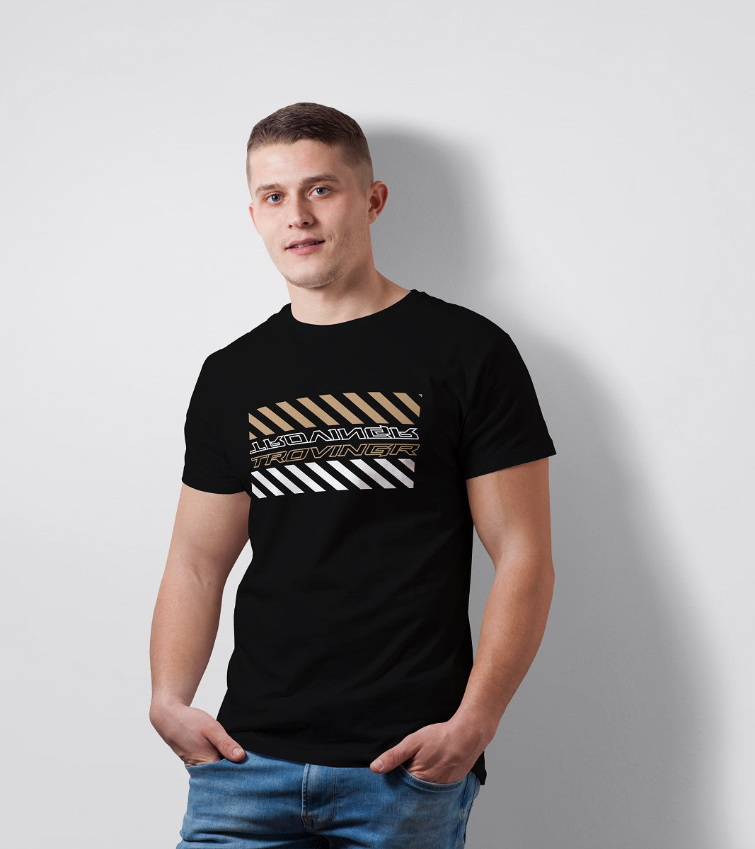 Exclusive men’s round neck black tshirt