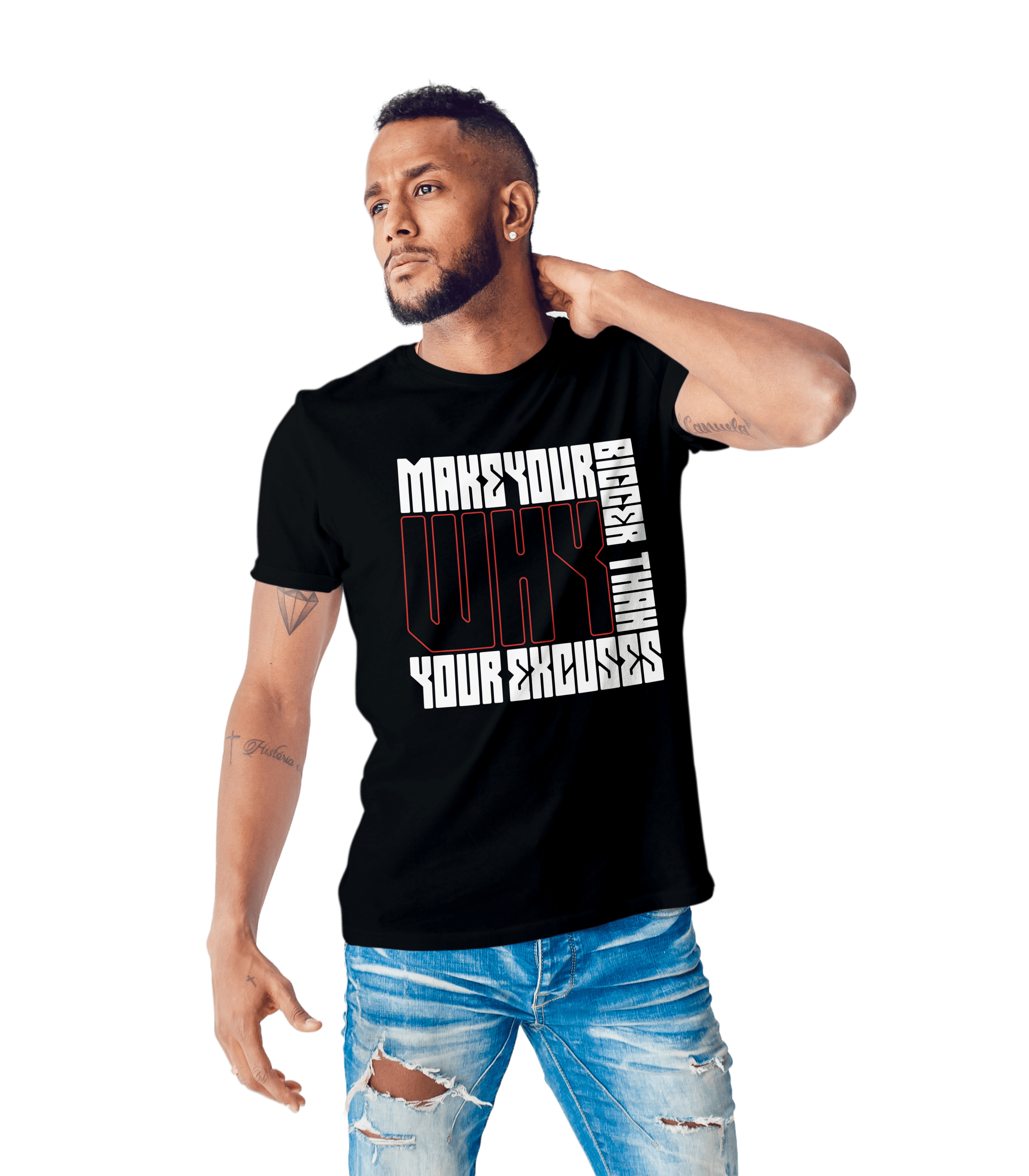 Make Your Why Bigger Than Your Excuses men’s round neck black regular fit tshirt