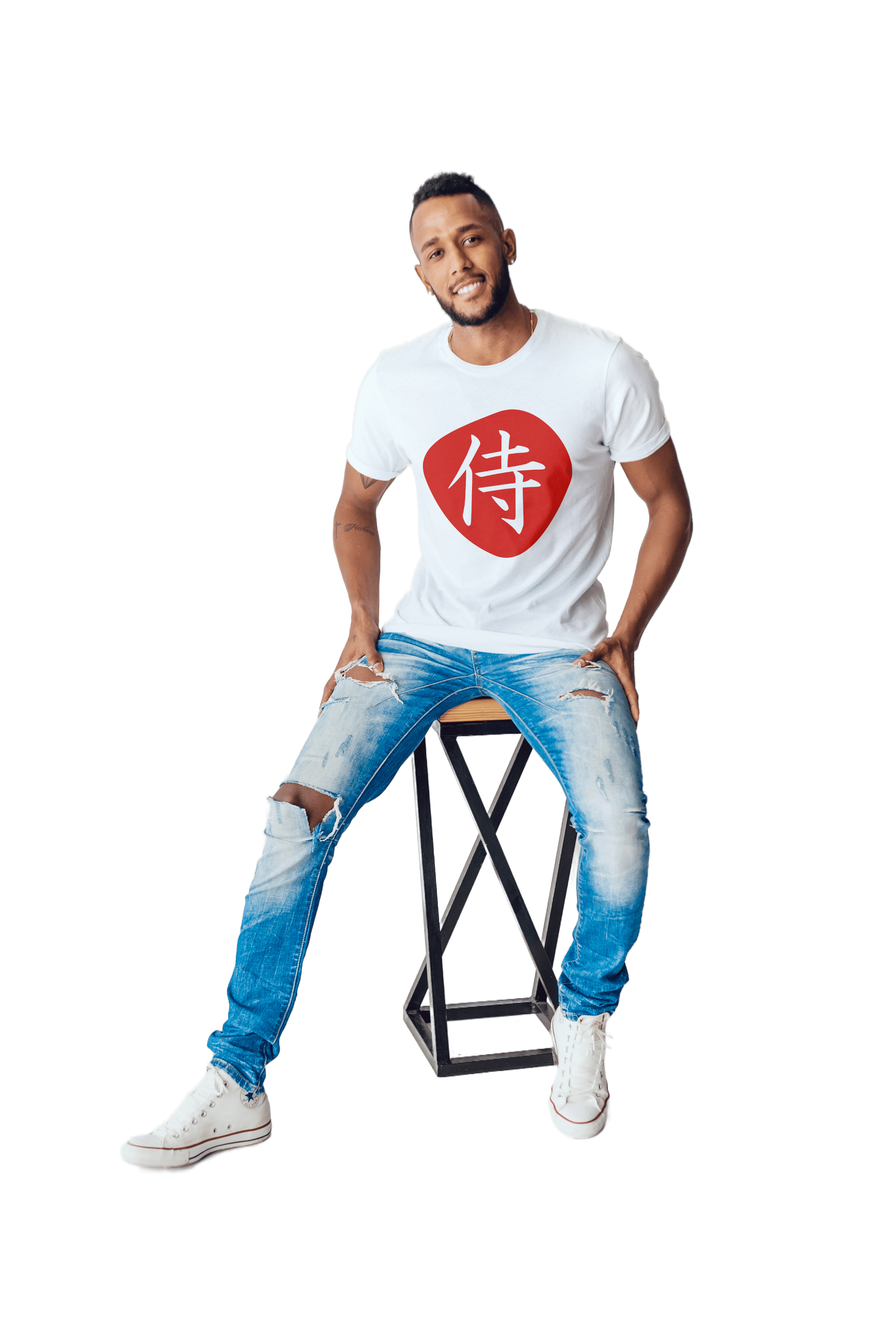 Absolute Samurai Warrior men’s round neck white regular fit tshirt