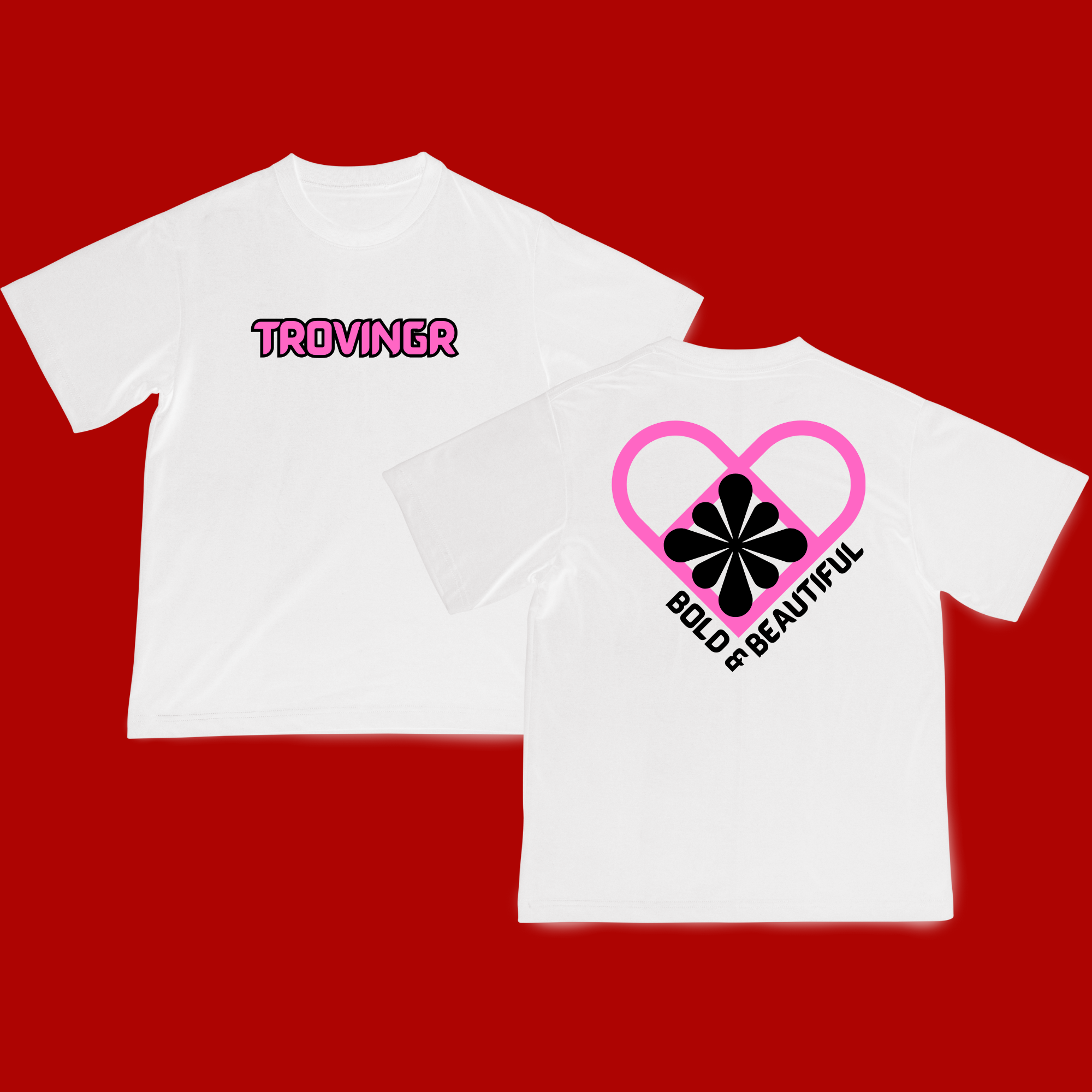 Bold & Beautiful round neck white regular fit tshirt