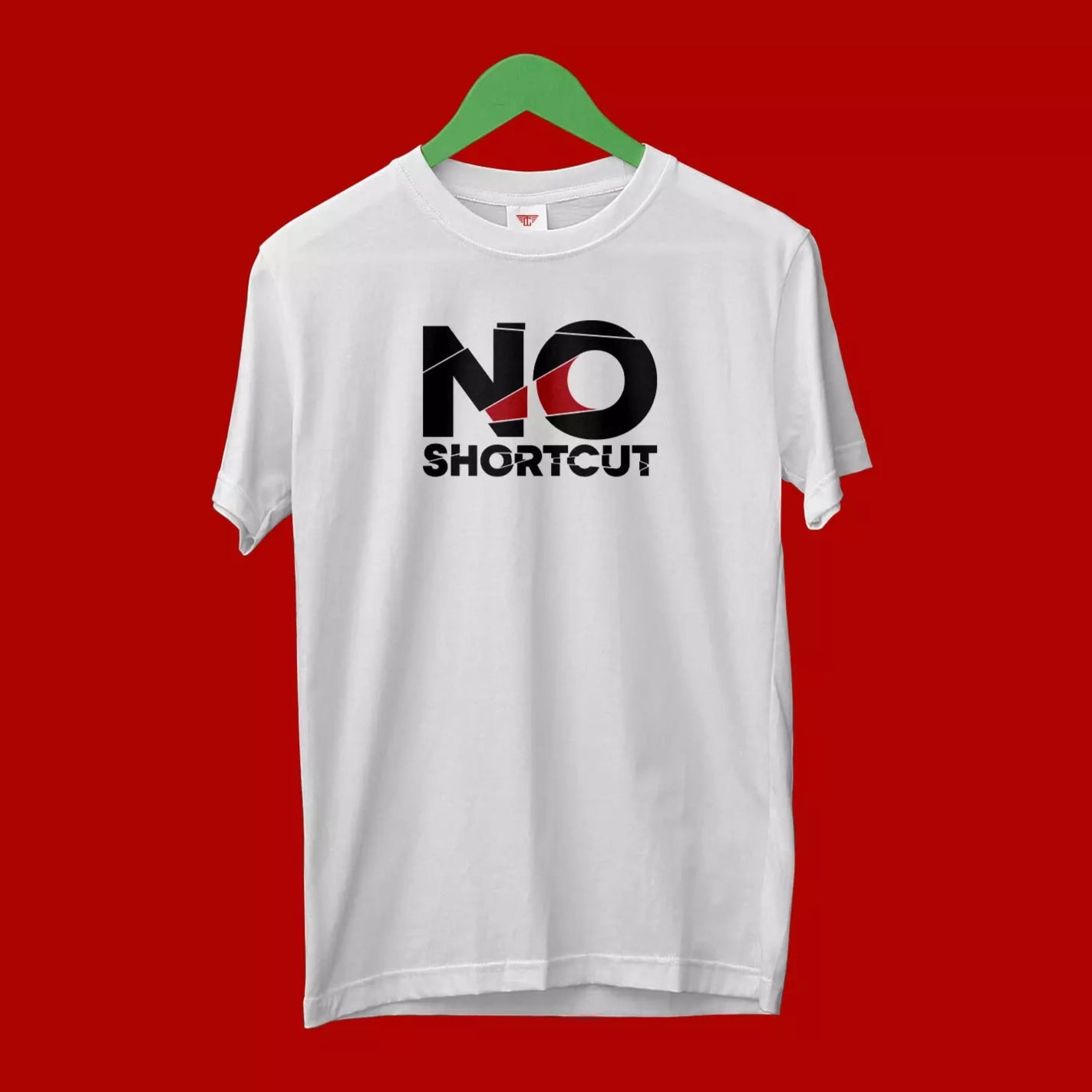 No Shortcut round neck white regular fit tshirt